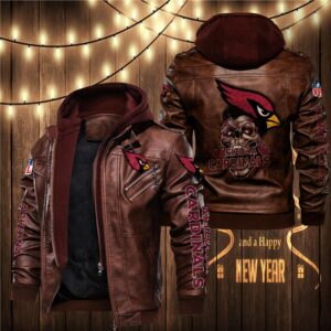 Arizona Cardinals Leather Jacket Skulls graphic Gift for fans