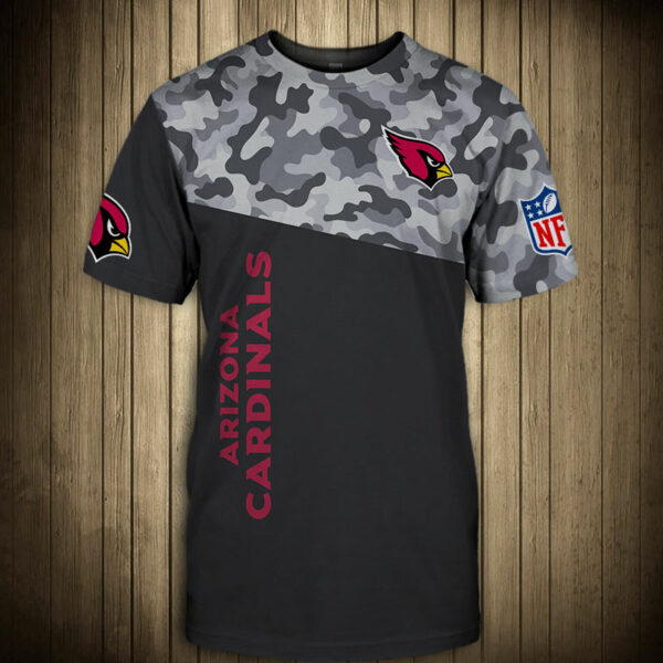 Arizona Cardinals T-Shirt 3D Military Short Sleeve O Neck gift for fan