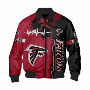 Atlanta Falcons Bomber Jacket graphic heart ECG line