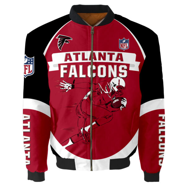 Atlanta Falcons Bomber Jacket Graphic Running men gift for fans