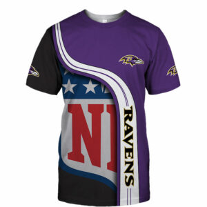 Baltimore Ravens T-shirt 3D summer Short Sleeve gift for fan