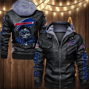 Buffalo Bills Leather Jacket Skulls graphic Gift for fans