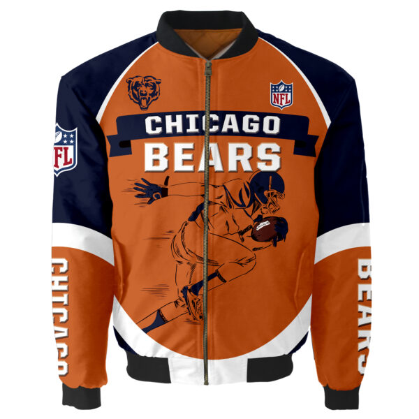 Chicago Bears Bomber Jacket Graphic Running men gift for fans
