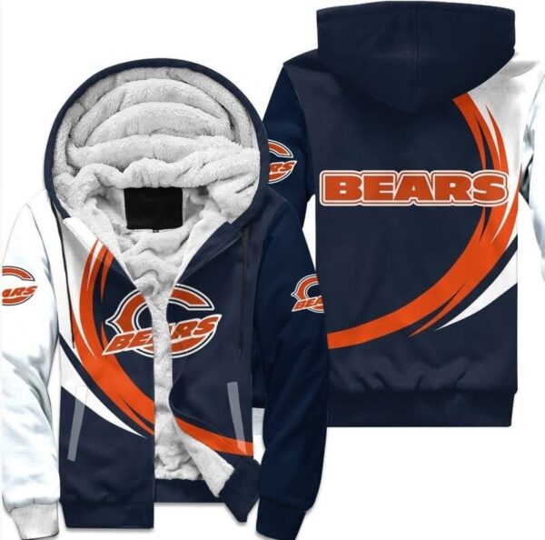 Chicago Bears Fleece Jacket 3D curve great fleece hoodie