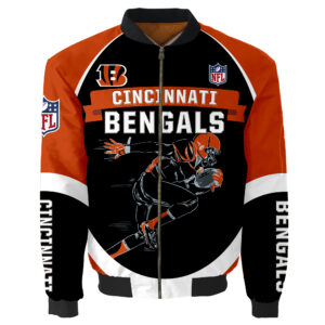 Cincinnati Bengals Bomber Jacket Graphic Running men gift for fans