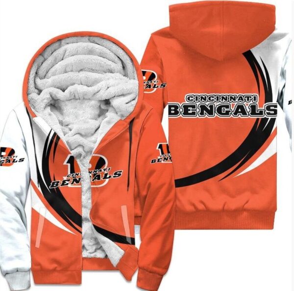 Cincinnati Bengals Fleece Jacket 3D curve great fleece hoodie