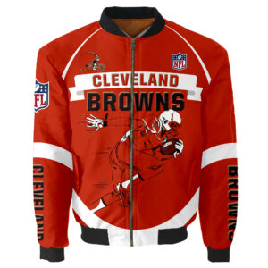 Cleveland Browns Bomber Jacket Graphic Running men gift for fans
