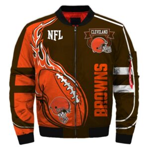 Cleveland Browns bomber jacket winter coat gift for men