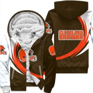 Cleveland Browns Fleece Jacket 3D curve great fleece hoodie