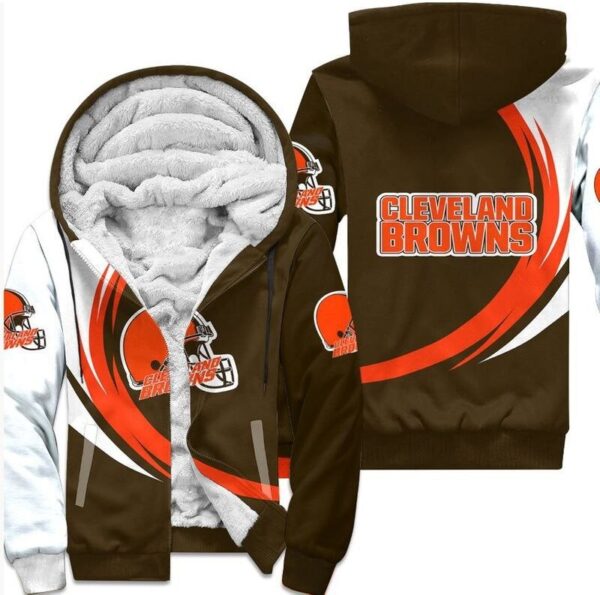 Cleveland Browns Fleece Jacket 3D curve great fleece hoodie