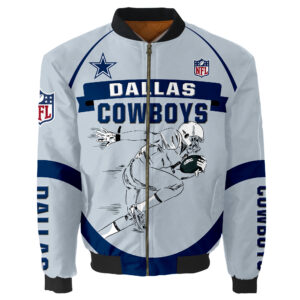 Dallas Cowboys Bomber Jacket Graphic Running men gift for fans