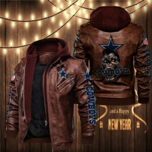 Dallas Cowboys Leather Jacket Skulls graphic Gift for fans