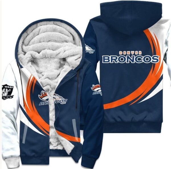Denver Broncos Fleece Jacket 3D curve great fleece hoodie