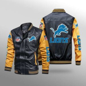 Detroit Lions Leather Jacket Gift for fans