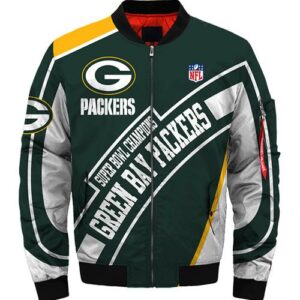 Green Bay Packers bomber Jacket Super bowl champions winter gift for men