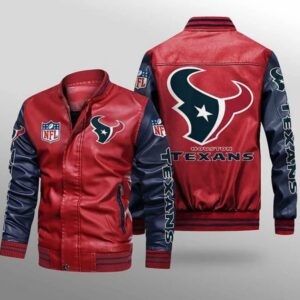 Houston Texans Leather Jacket Gift for fans