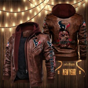 Houston Texans leather Jacket Skulls graphic Gift for fans