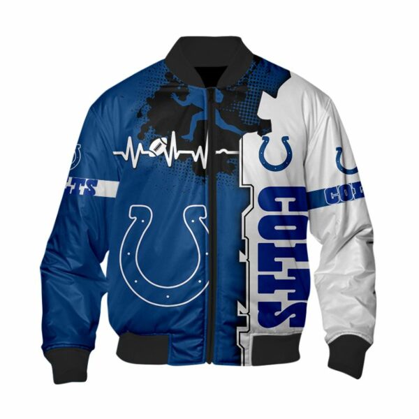 Indianapolis Colts Bomber Jacket graphic heart ECG line