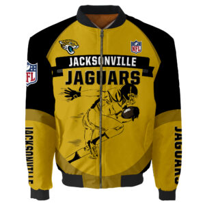 Jacksonville Jaguars Bomber Jacket Graphic Running men gift for fans