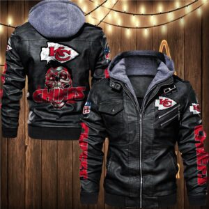 Kansas City Chiefs leather Jacket Skulls graphic Gift for fans
