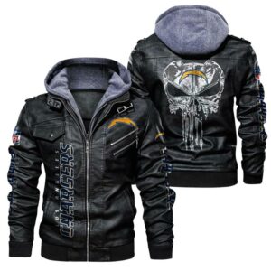 Los Angeles Chargers Leather Jacket Skulls Deaths