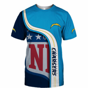 Los Angeles Chargers T-shirt 3D summer Short Sleeve gift for fan
