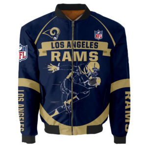 Los Angeles Rams Bomber Jacket Graphic Running men gift for fans