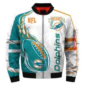 Miami Dolphins bomber jacket winter coat gift for men