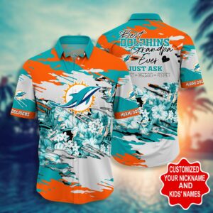 Miami Dolphins Hawaiian Shirt NFL Personalized