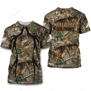 Miami Dolphins Hunting Pattern T-Shirt All Over Print