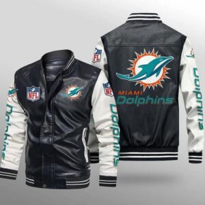 Miami Dolphins Leather Jacket Gift for fans
