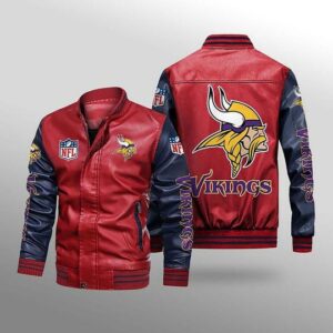 Minnesota Vikings Leather Jacket Gift for fans
