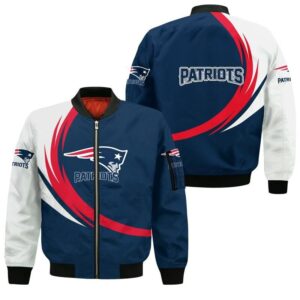 New England Patriots Bomber Jacket graphic curve