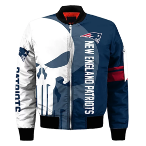 New England Patriots Bomber Jacket Graphic Skulls men gift for fans