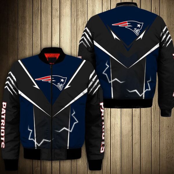 New England Patriots bomber Jacket lightning graphic gift for men
