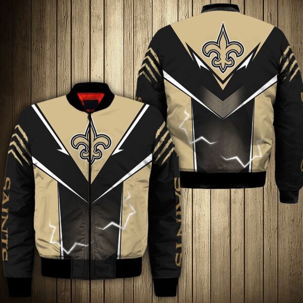 New Orleans Saints bomber Jacket lightning graphic gift for men