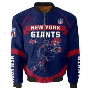 New York Giants Bomber Jacket Graphic Running men gift for fans