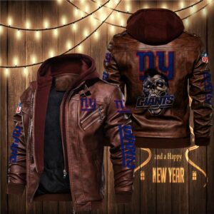 New York Giants Leather Jacket Skulls graphic Gift for fans