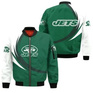 New York Jets Bomber Jacket graphic curve