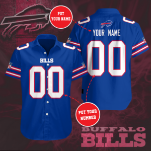Buffalo Bills Personalized BB Short Sleeve Dress Shirt