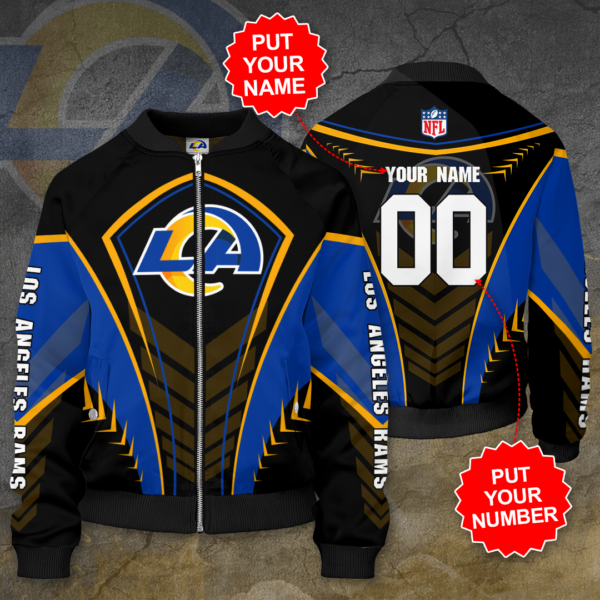 Los Angeles Rams Personalized LAR Bomber Jacket