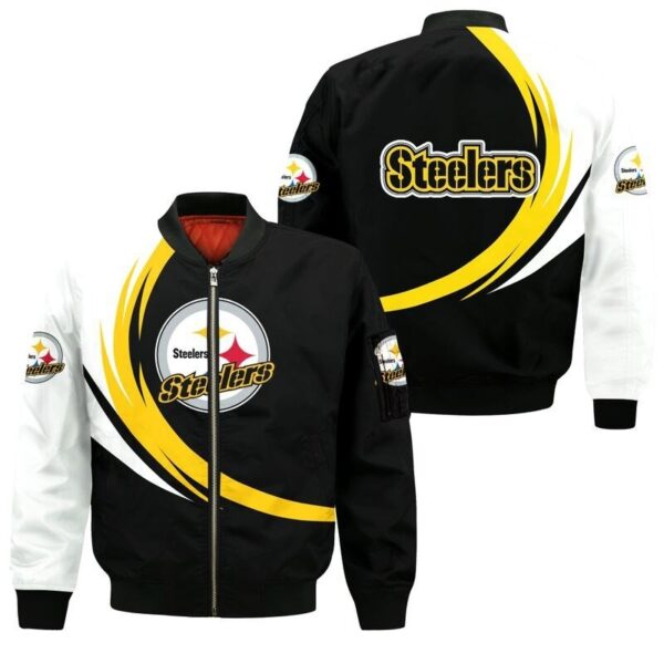 Pittsburgh Steelers Bomber Jacket graphic curve