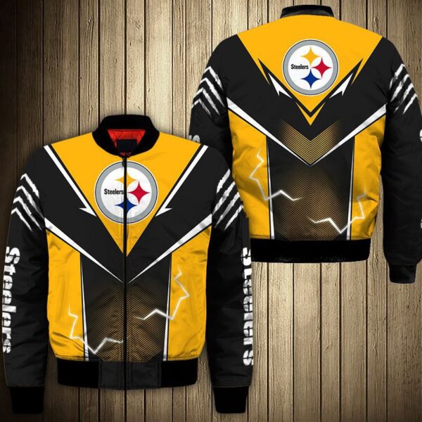 Pittsburgh Steelers bomber Jacket lightning graphic gift for men