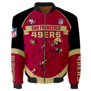 San Francisco 49ers Bomber Jacket Graphic Running men gift for fans
