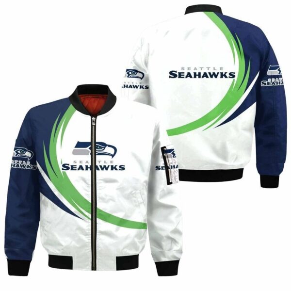 Seattle Seahawks Bomber Jacket graphic curve