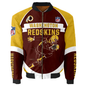 Washington Redskins Bomber Jacket Graphic Running men gift for fans