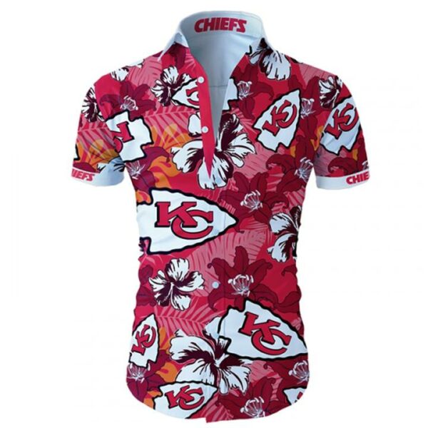 Beach Shirt Kansas city chiefs tropical flower hawaiian shirt 1