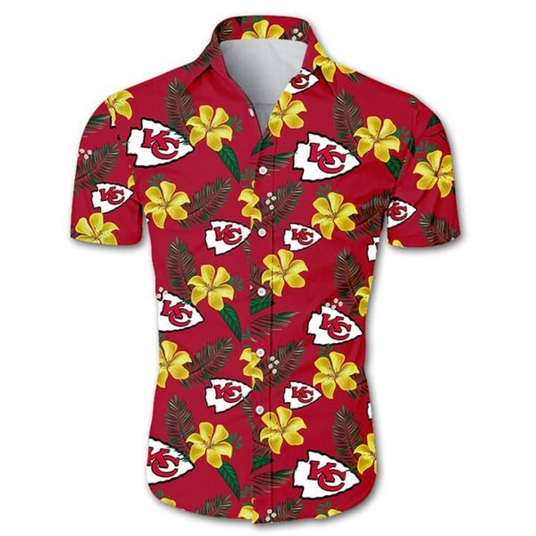 Beach Shirt NFL kansas city chiefs tropical flower hawaiian shirt 1