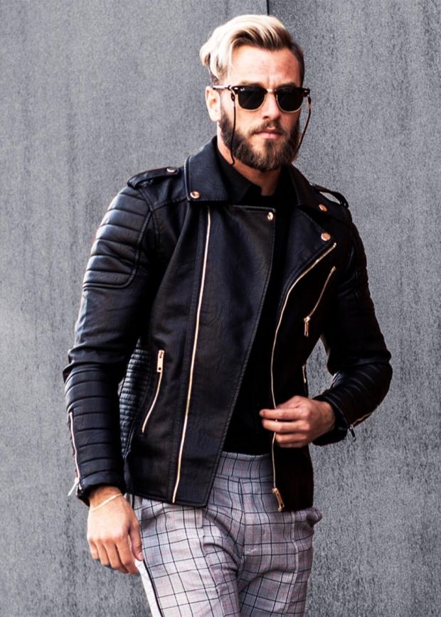 Stylish Leather Jacket Outfits for Men 2