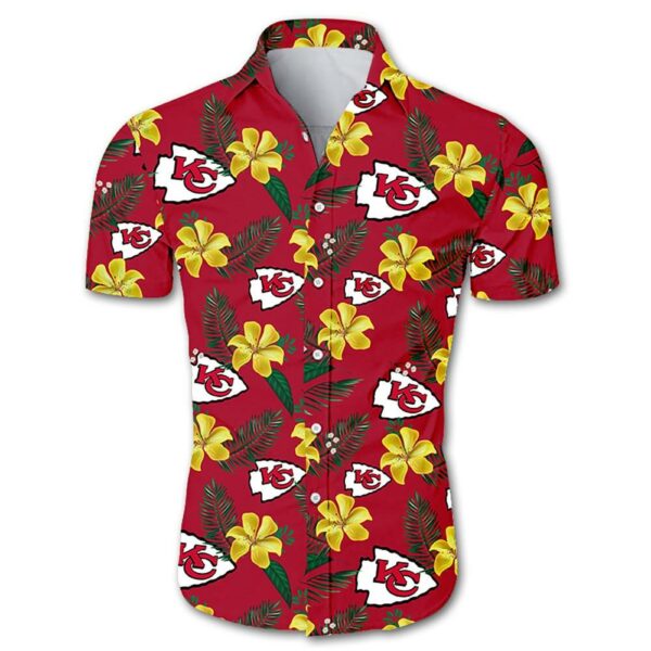 beach shirt nfl kansas city chiefs tropical flower hawaiian shirt 3